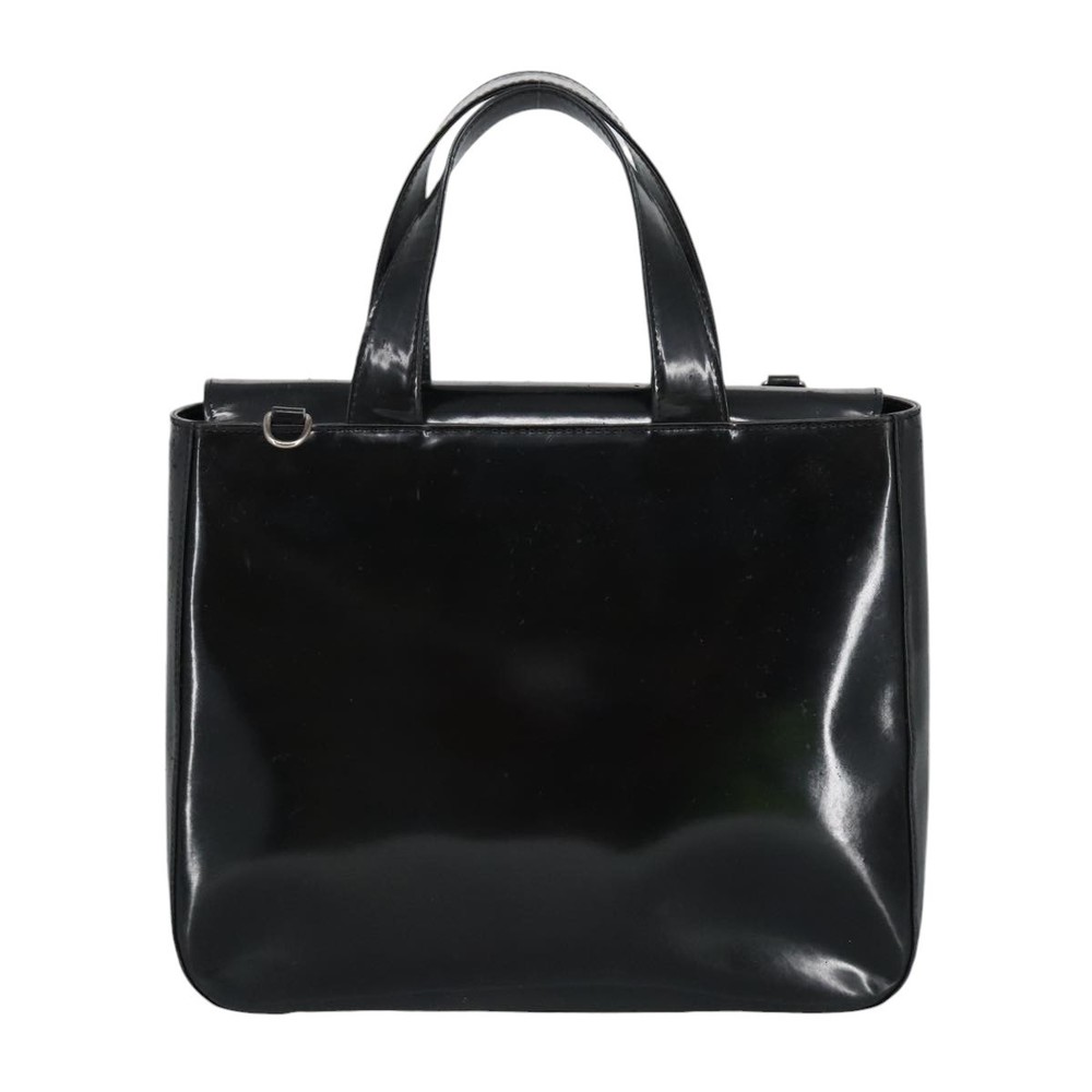 GUCCI Hand Bag Enamel 2way Black Silver 000 1013 0504 Auth fm3966 - Picture 2 of 16